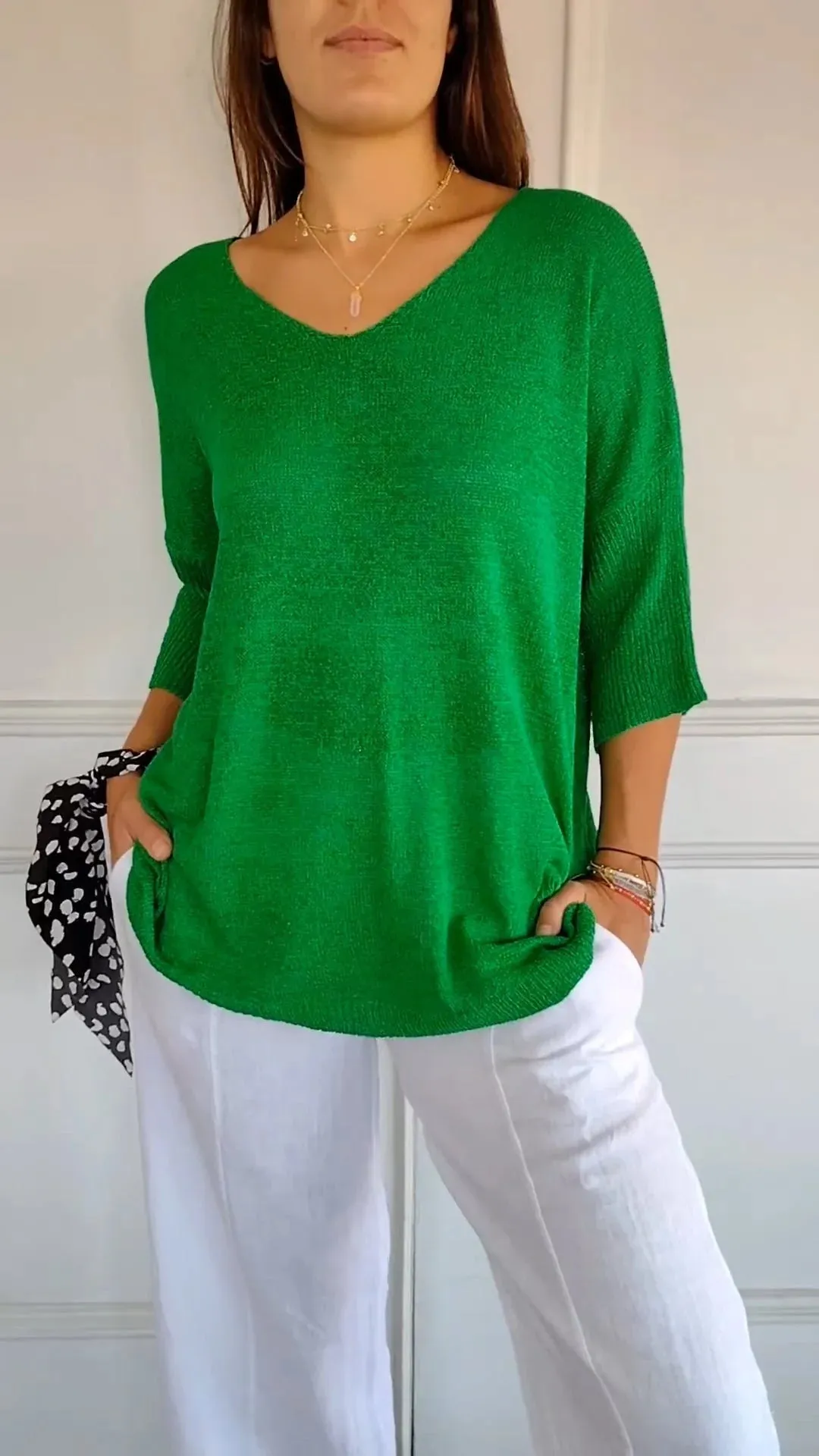 Ruby - Classic V-Neck Sweater for Women
