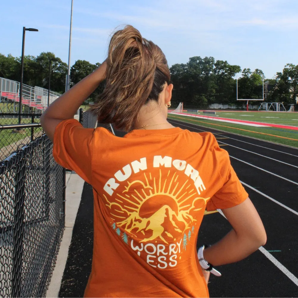 Run More Worry Less Graphic Women's T-Shirt