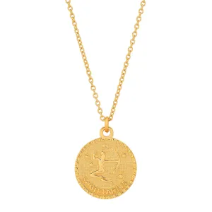 SAGITTARIUS ZODIAC MEDALLION NECKLACE, GOLD