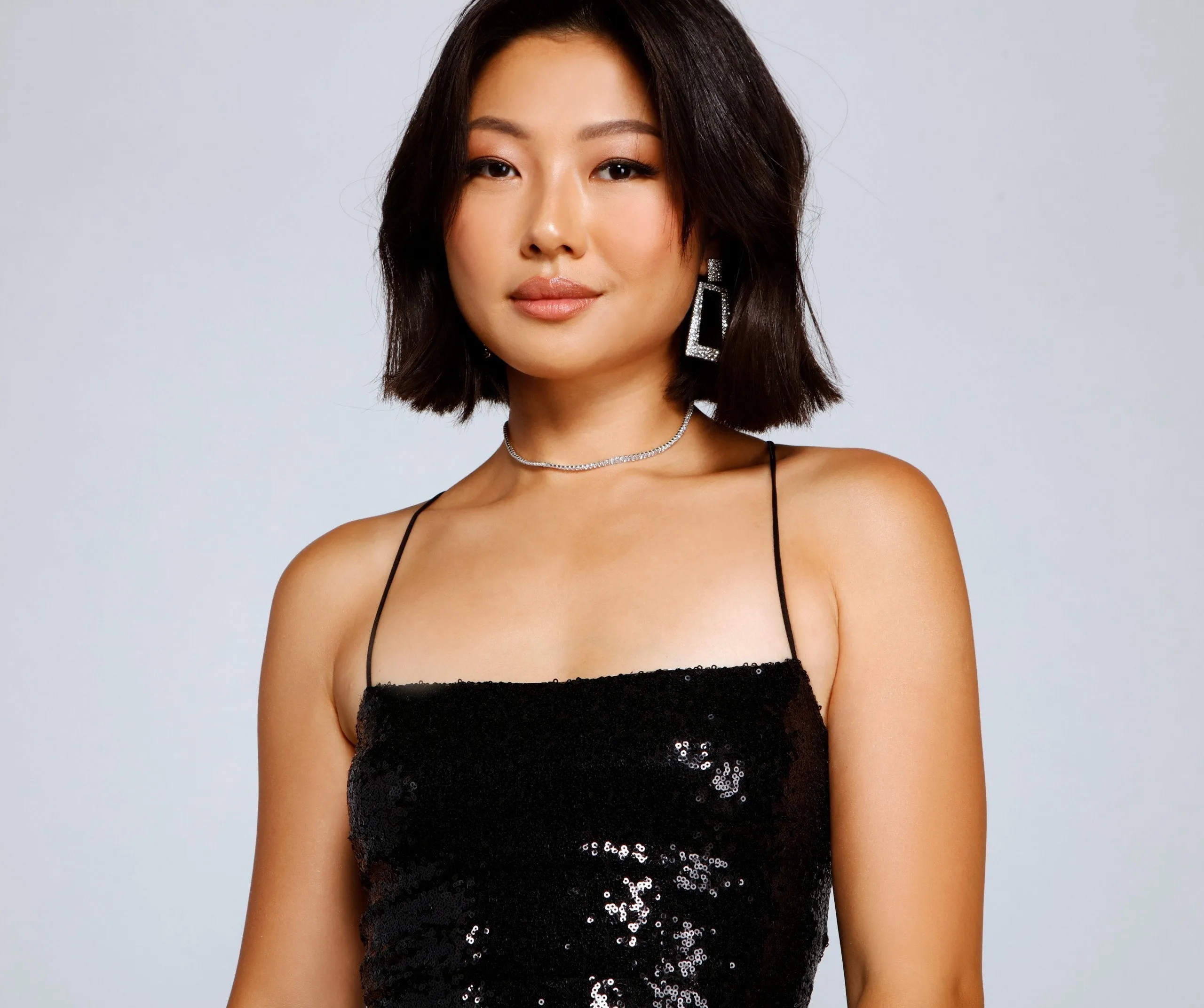 Sassy In Stylish Sequins Skater Dress