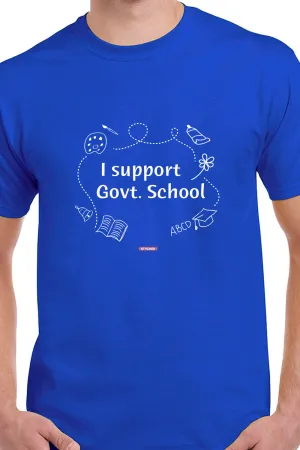 Save Govt. Schools Movement Tee - Styched in India Graphic T-Shirt Blue Color