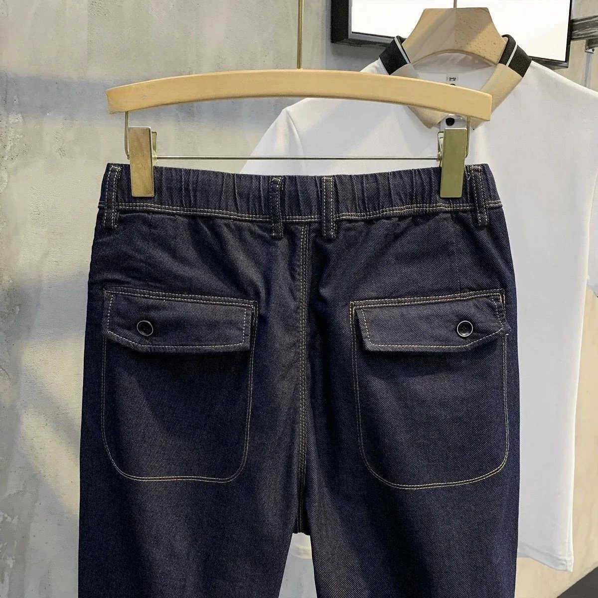 Schwarzmode Herren Cowboyhosen Schwarz für Arbeit und Freizeit