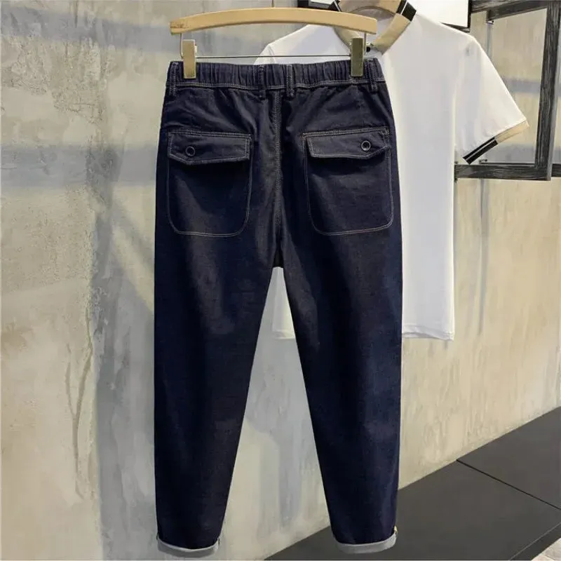 Schwarzmode Herren Cowboyhosen Schwarz für Arbeit und Freizeit