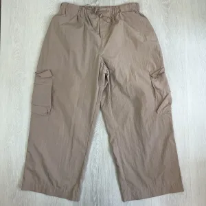 Seed Heritage Womens Lightweight Beige Wide Leg Cargo Parachute Pants Size 14