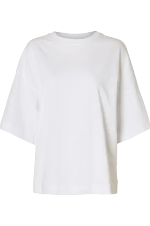 Selected Femme - T-shirt - Oversized Hvid - Colwoman