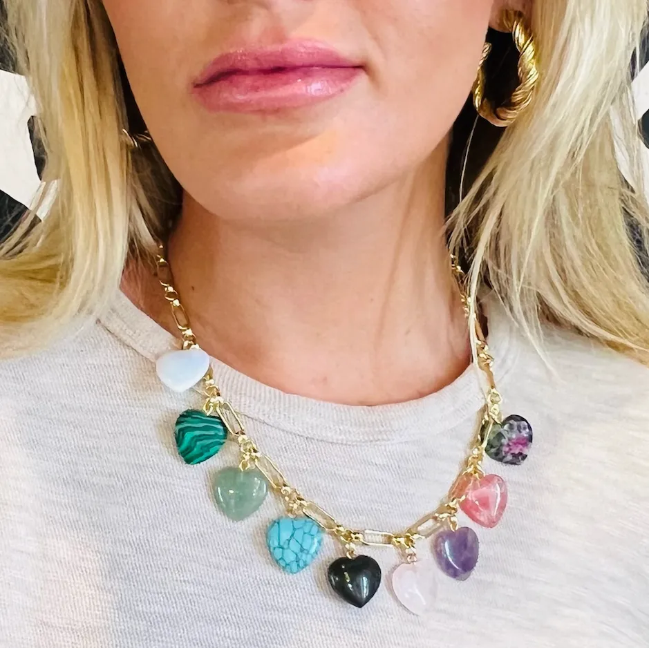 Semi Precious Heart Necklace