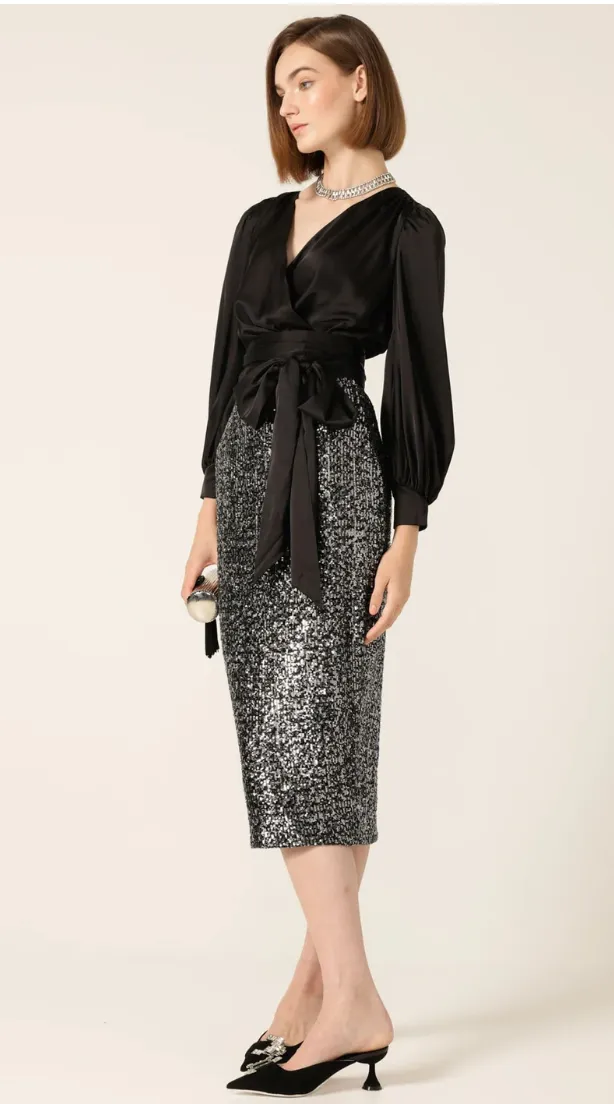 Sequin Pencil Skirt