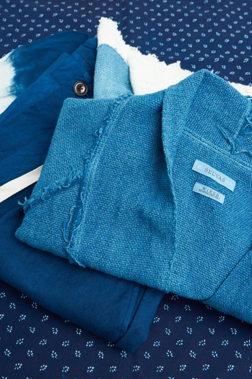 Seuvas Tapered Pants Canvas Natural Kyoto Indigo