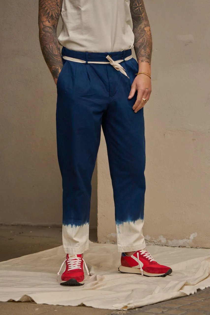 Seuvas Tapered Pants Canvas Natural Kyoto Indigo