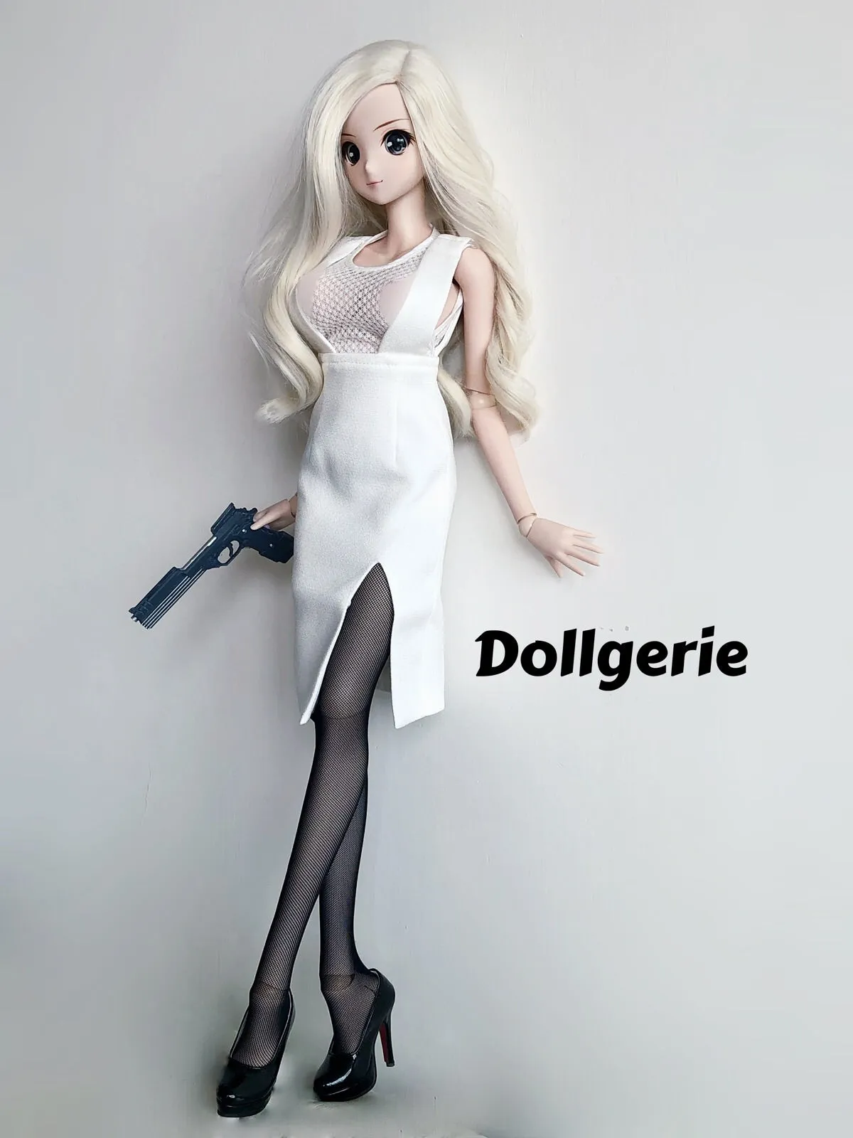 Sexy open chest white dress, designed for SmartDoll