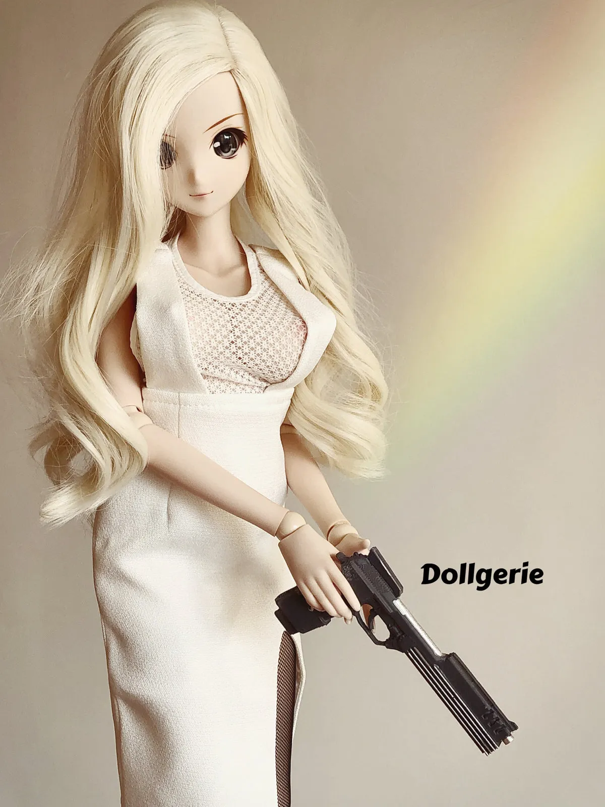 Sexy open chest white dress, designed for SmartDoll