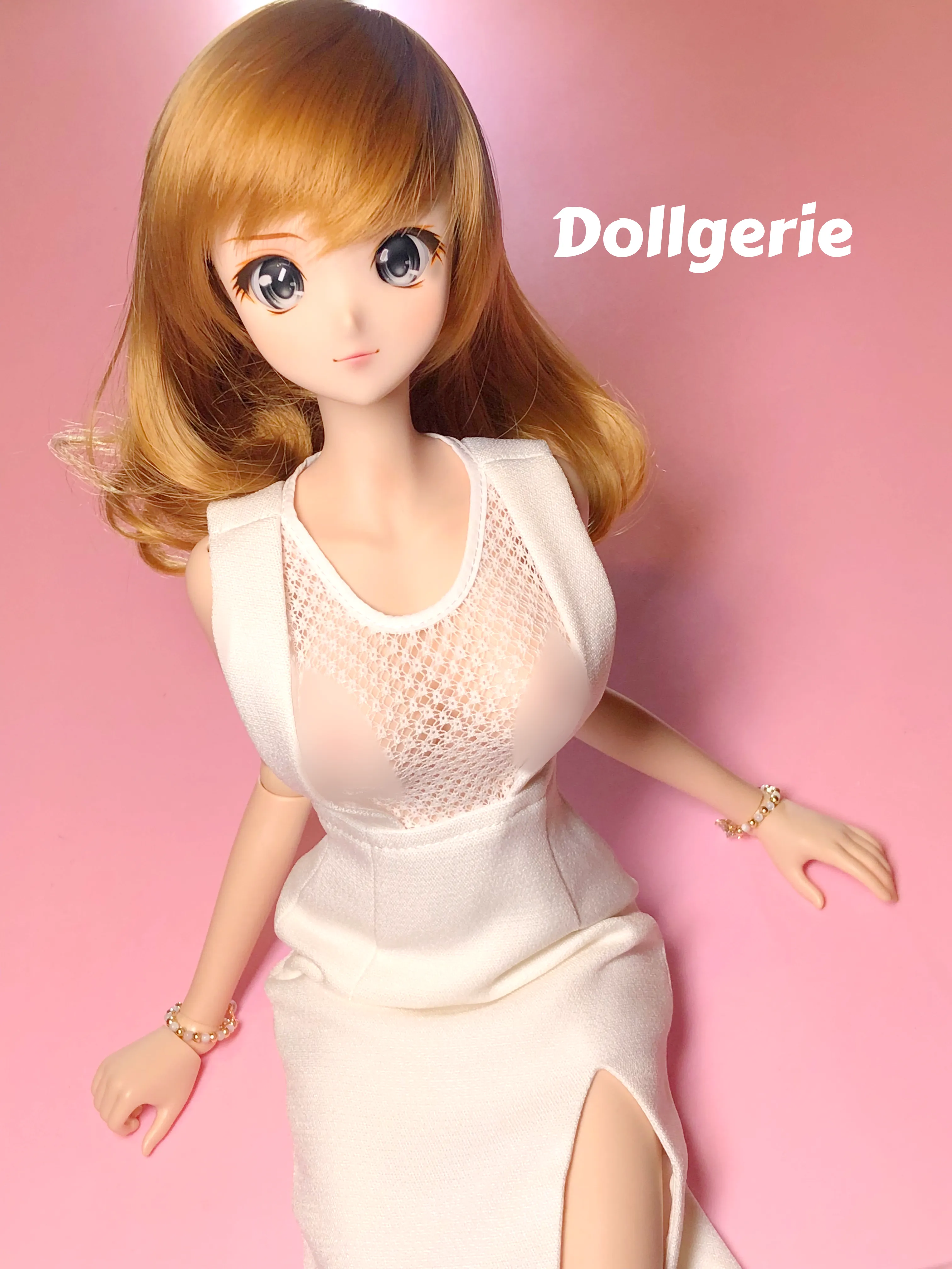 Sexy open chest white dress, designed for SmartDoll