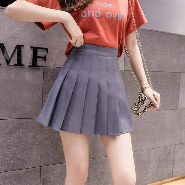 Sexy Women Pleated Skirt Summer High Waist Pink Mini Skirt Girls Dance Skirt