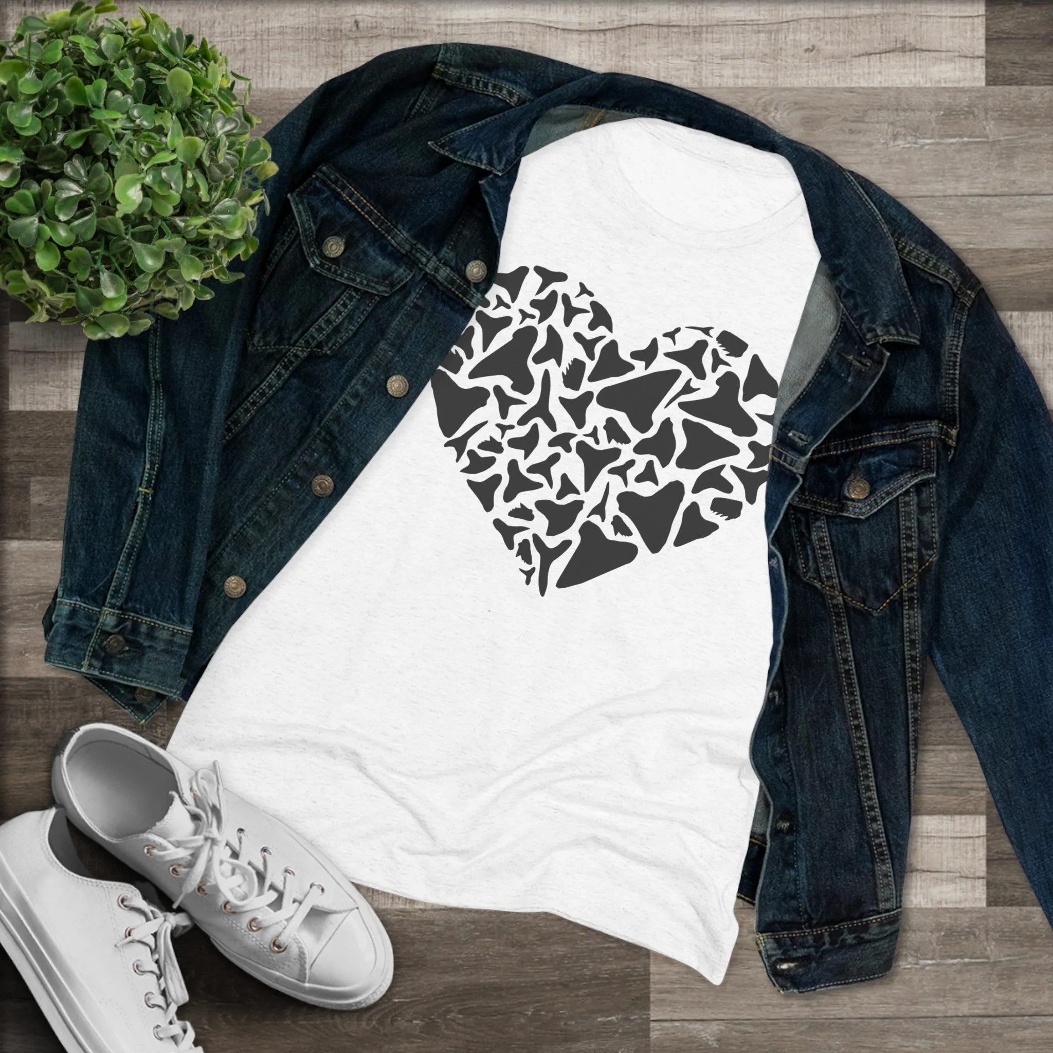 Shark Tooth Love - Women's Slim Fit - Tri-Blend