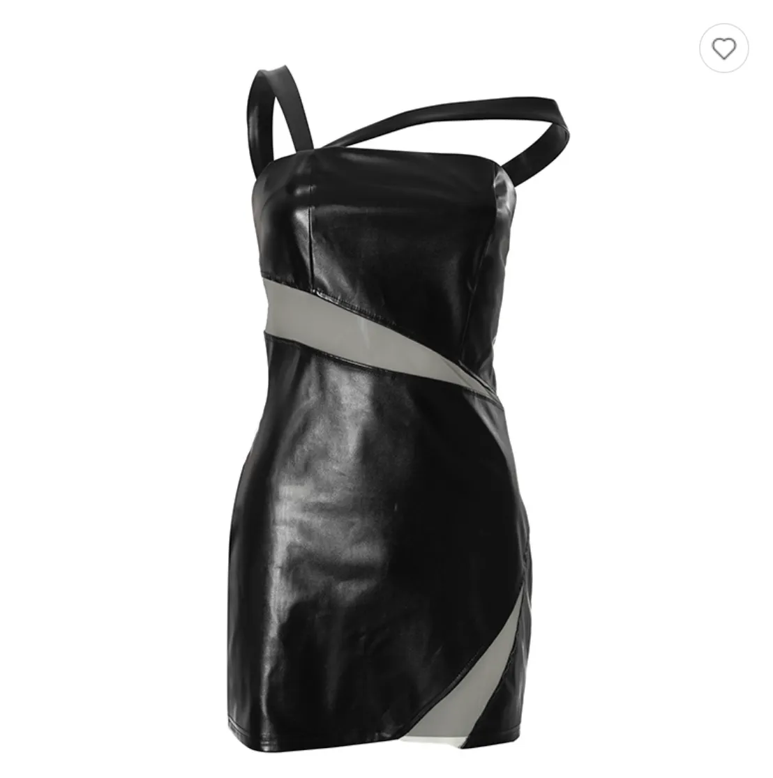 Sheer Cut Out Faux Leather Mini Dress