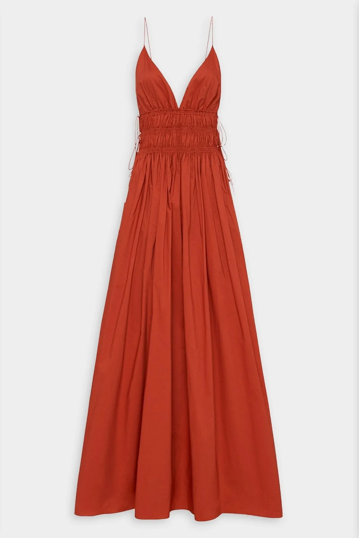 Shirred Triangle Dress in Terracotta