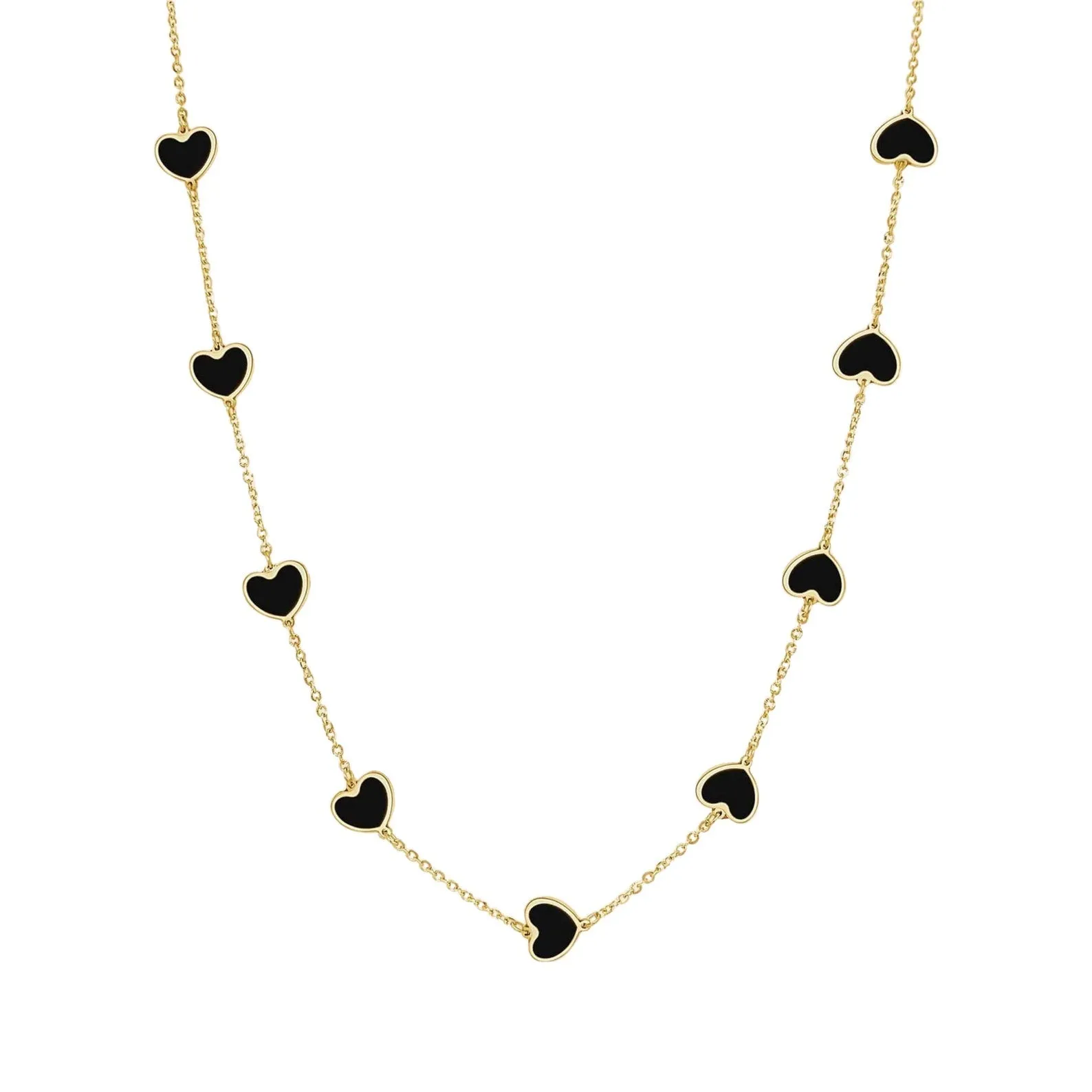 Sideway Hearts Necklace Gold 14K