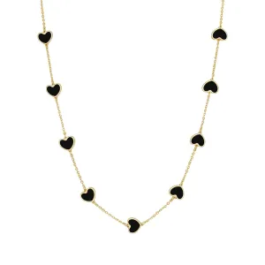 Sideway Hearts Necklace Gold 14K