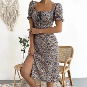 Sienna Floral Print Midi Summer Dress