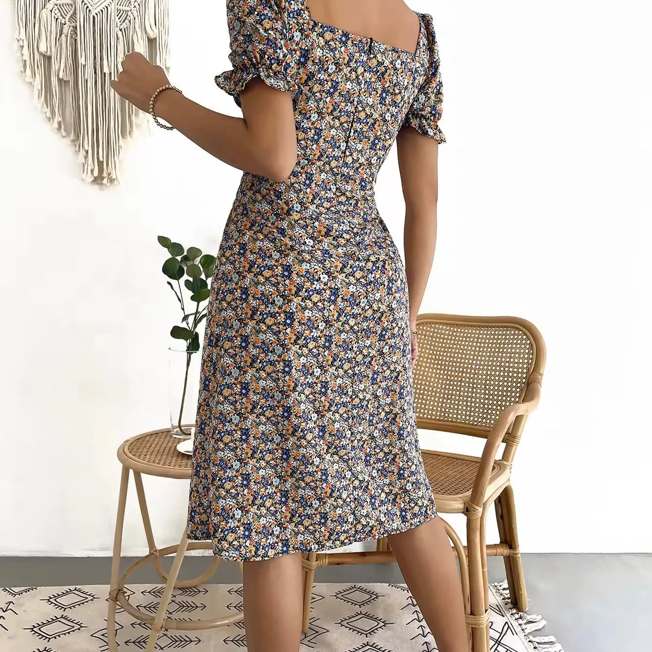 Sienna Floral Print Midi Summer Dress