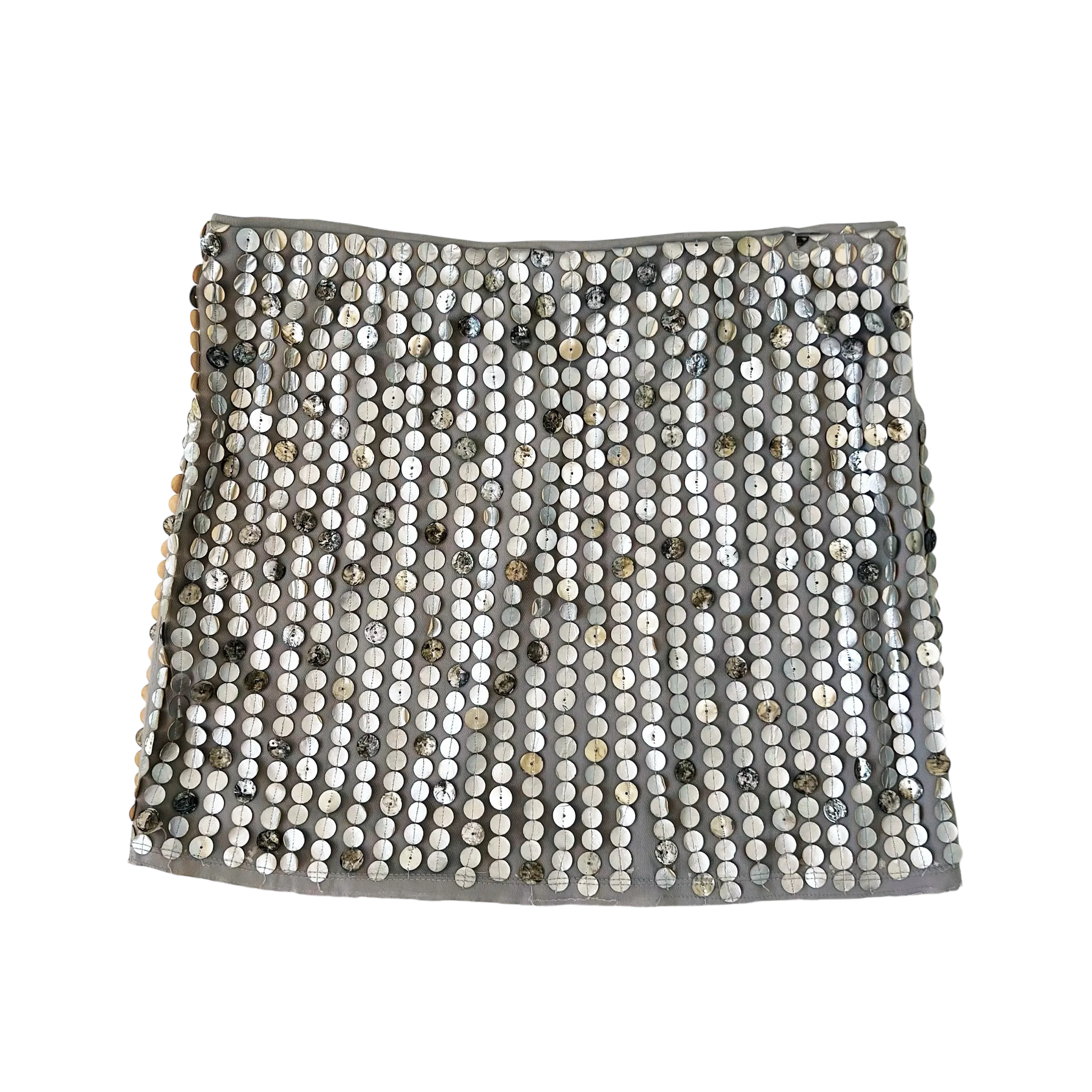 Silver Embellished Mini Skirt (M)