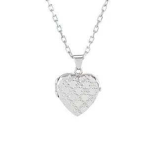 Silver Heart Locket Urn - Diamond Cut