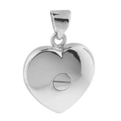 Silver Heart Locket Urn - Diamond Cut
