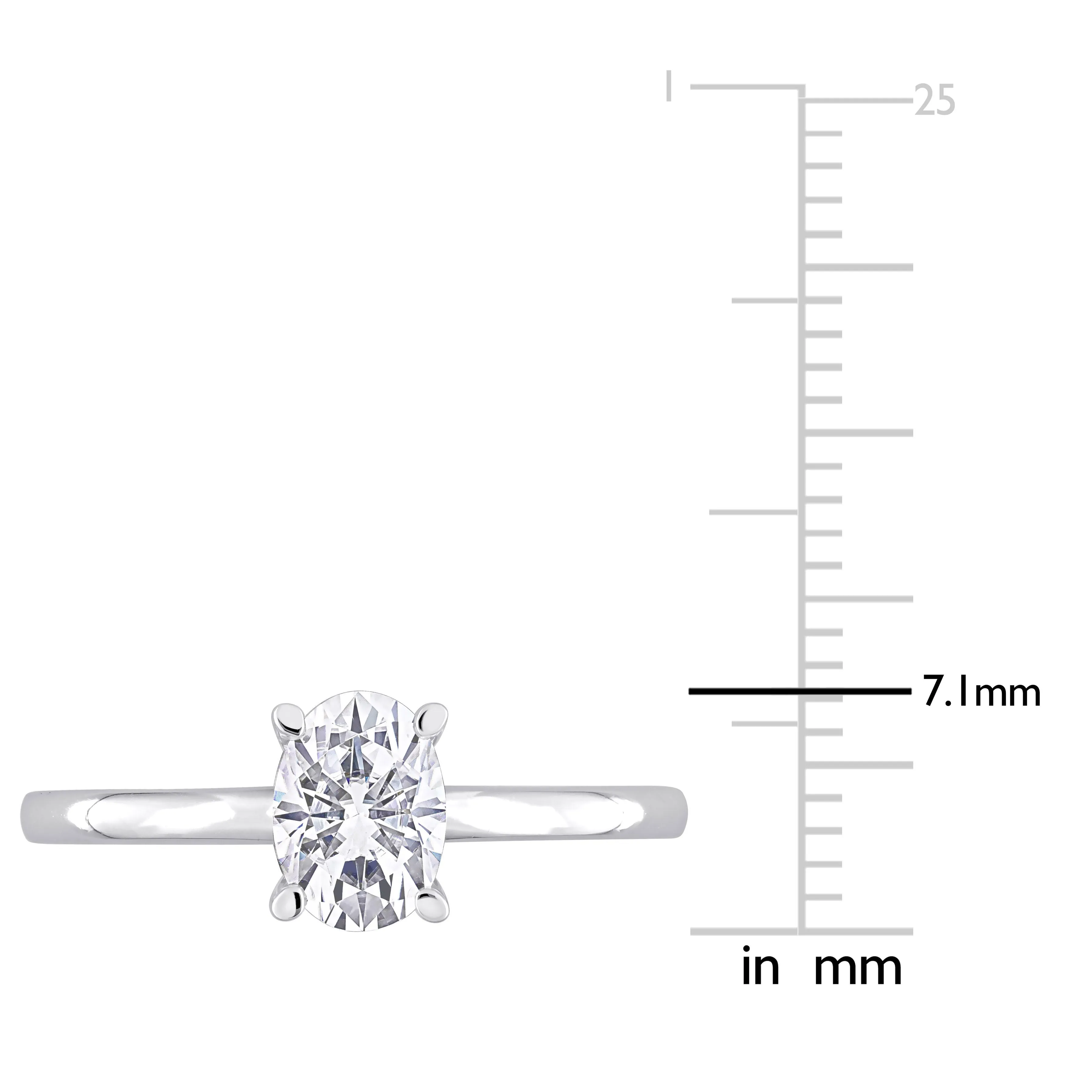 Silver Moissanite Oval Wedding Ring