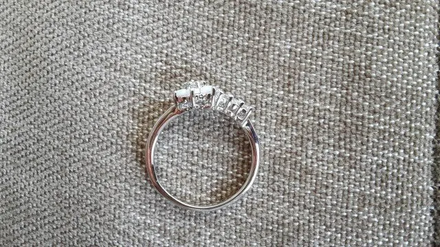 Silver White Fire Opal Flower Ring