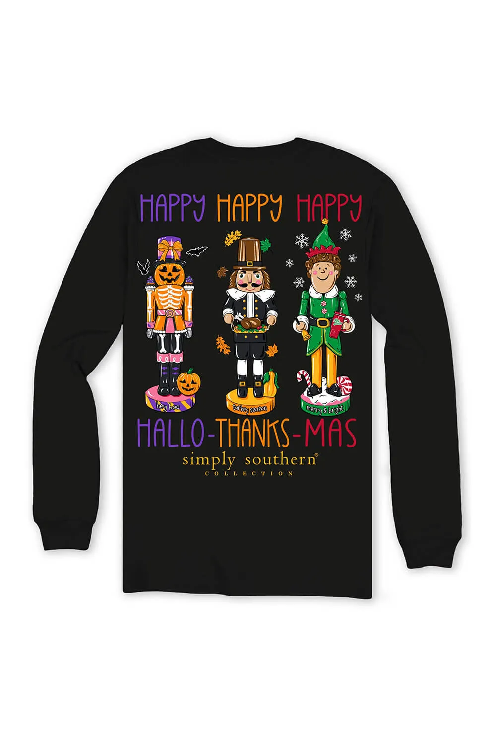 Simply Southern Long Sleeve Happy Everything T-Shirt for Women in Black | LS-EVERYTHING-BLACK