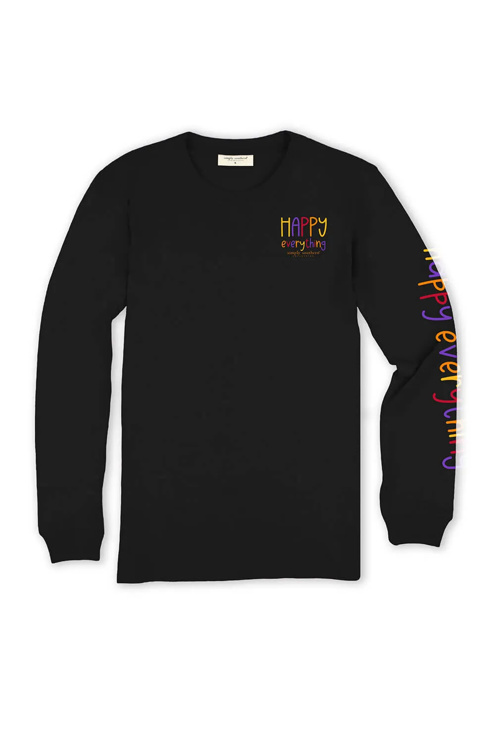 Simply Southern Long Sleeve Happy Everything T-Shirt for Women in Black | LS-EVERYTHING-BLACK