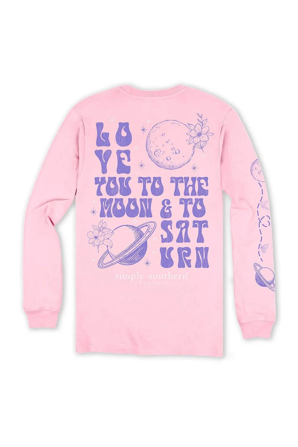 Simply Southern Long Sleeve Saturn T-Shirt for Women in Candy Pink | LS-SATURN-CANDY