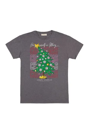 Simply Southern Plus Size Xmas Tree T-Shirt for Women in Iron Heather | EXT-SS-TREE-IRONHTHR