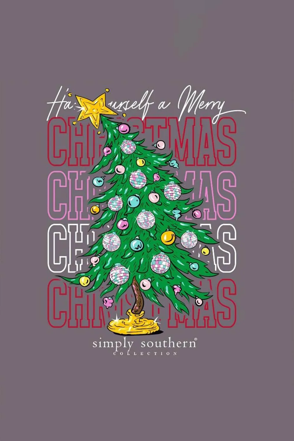 Simply Southern Plus Size Xmas Tree T-Shirt for Women in Iron Heather | EXT-SS-TREE-IRONHTHR
