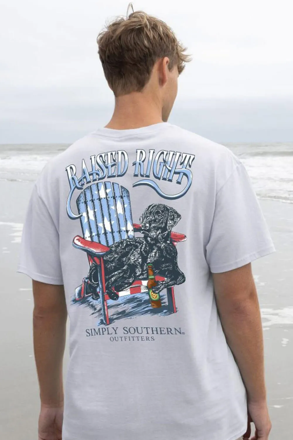 Simply Southern USA Dog T-Shirt for Men in Light Grey | MN-SS-LAB-WHITEWATER-S