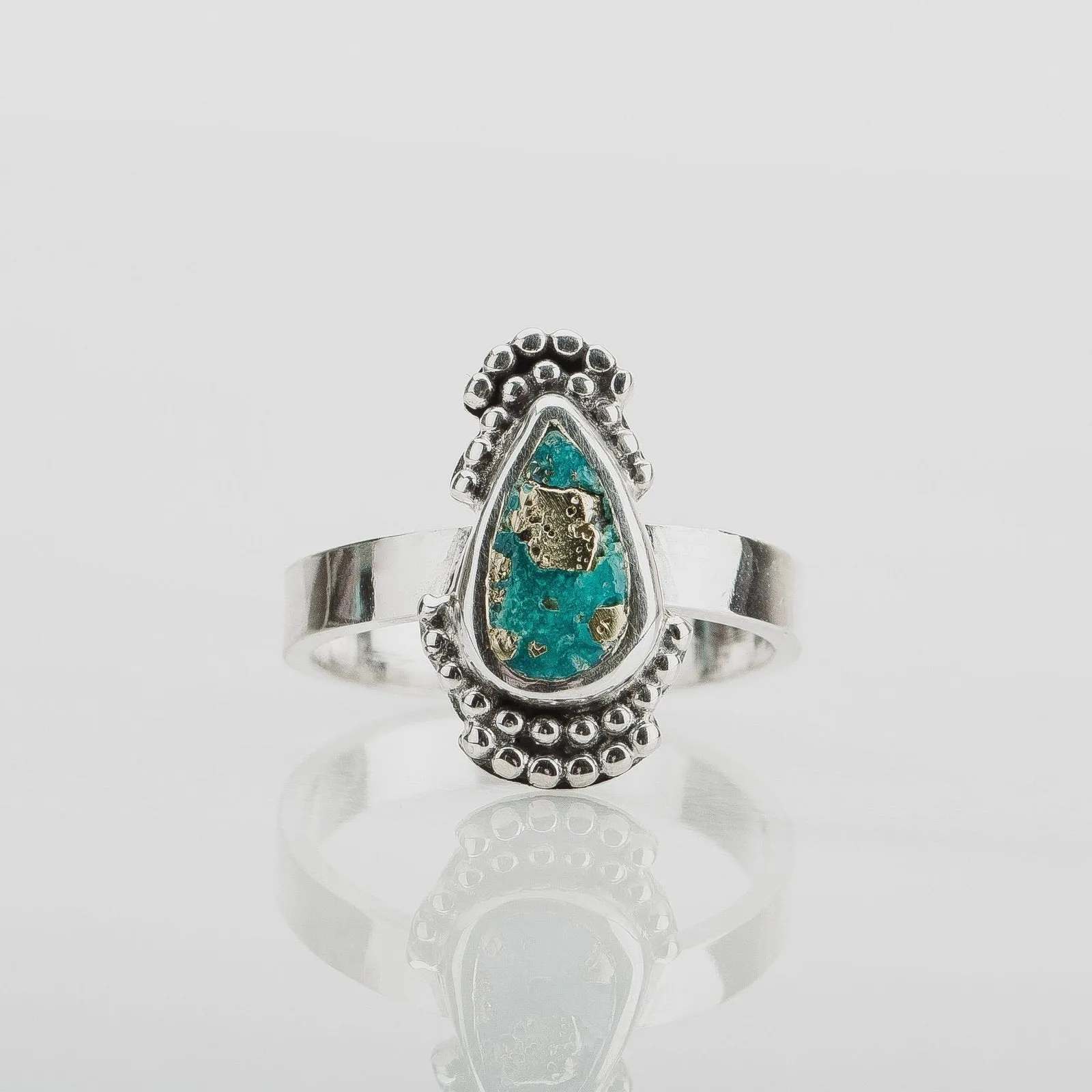 Size 5  White Water Turquoise Gemstone Ring