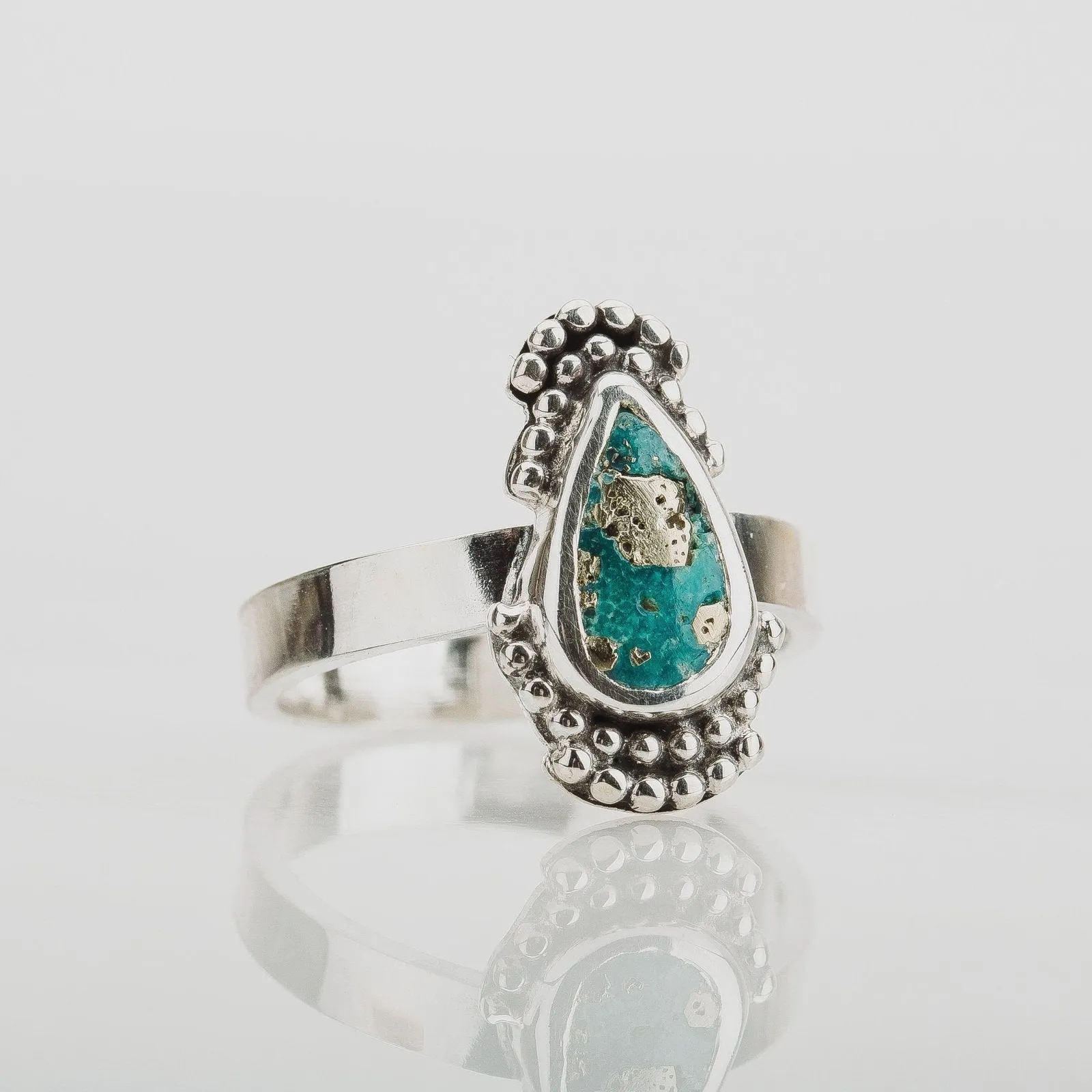Size 5  White Water Turquoise Gemstone Ring