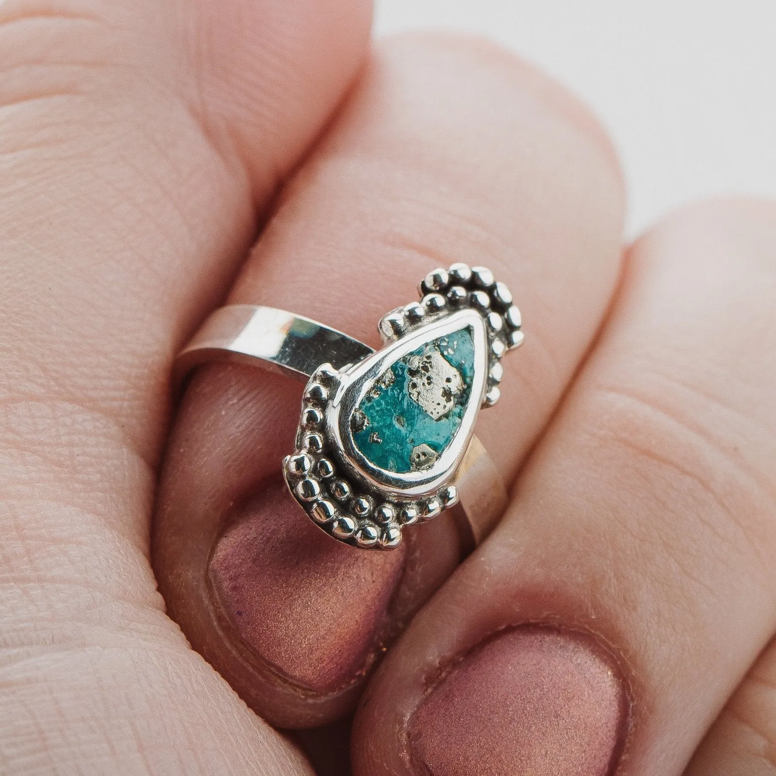 Size 5  White Water Turquoise Gemstone Ring