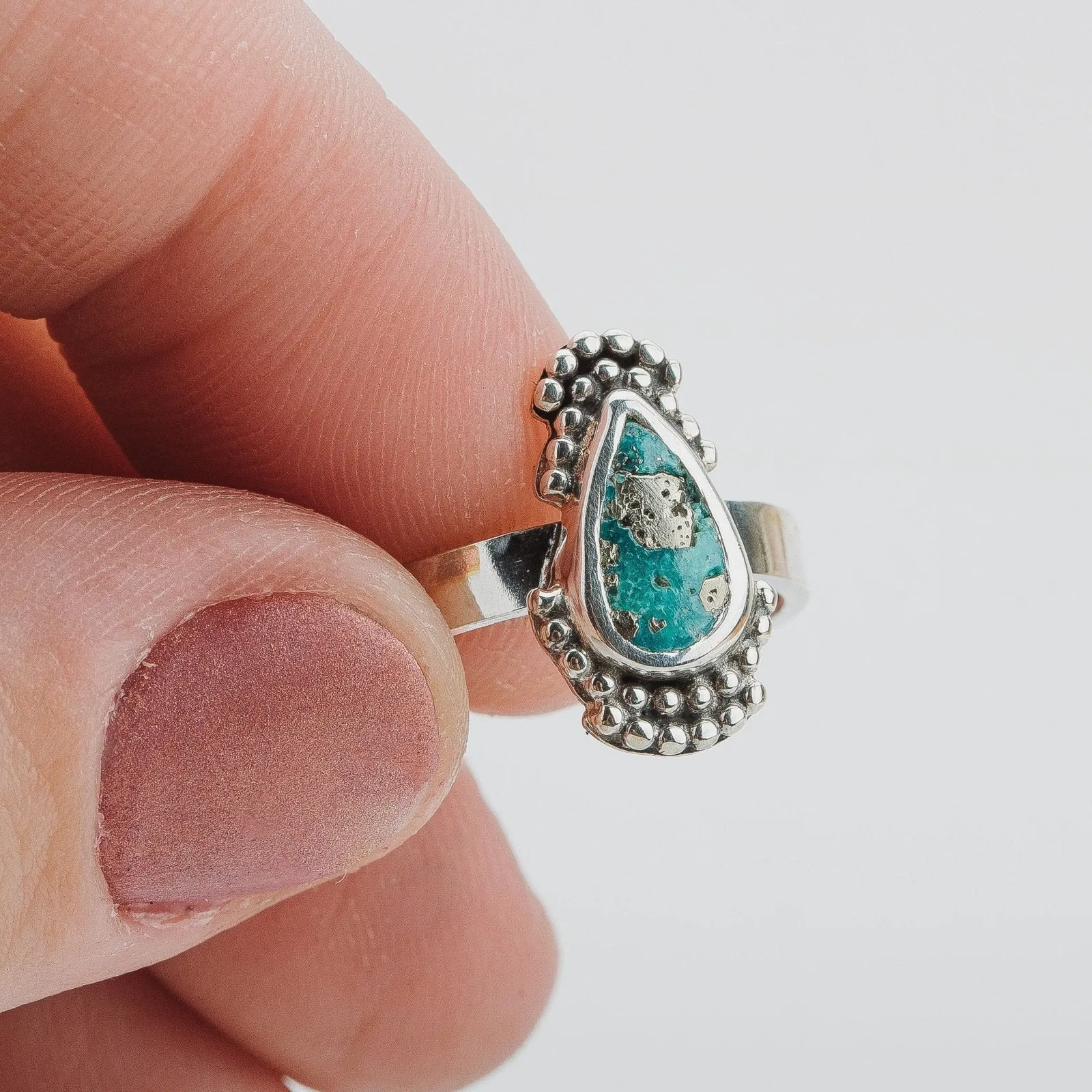 Size 5  White Water Turquoise Gemstone Ring