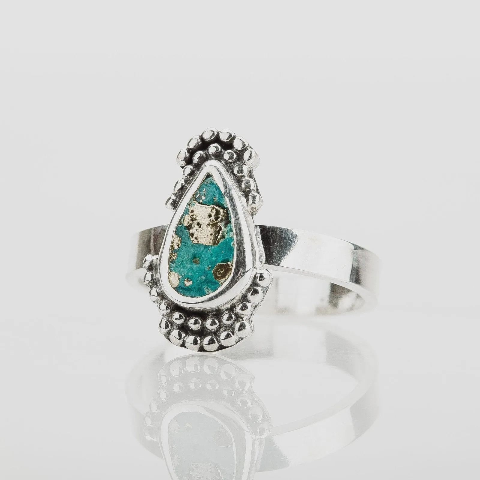 Size 5  White Water Turquoise Gemstone Ring