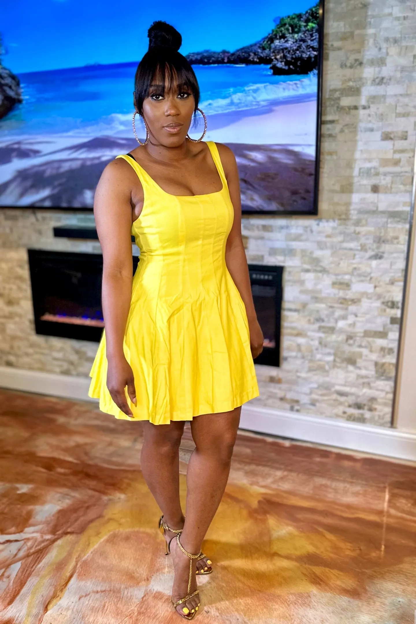 SKATER SQUARE NECK DRESS