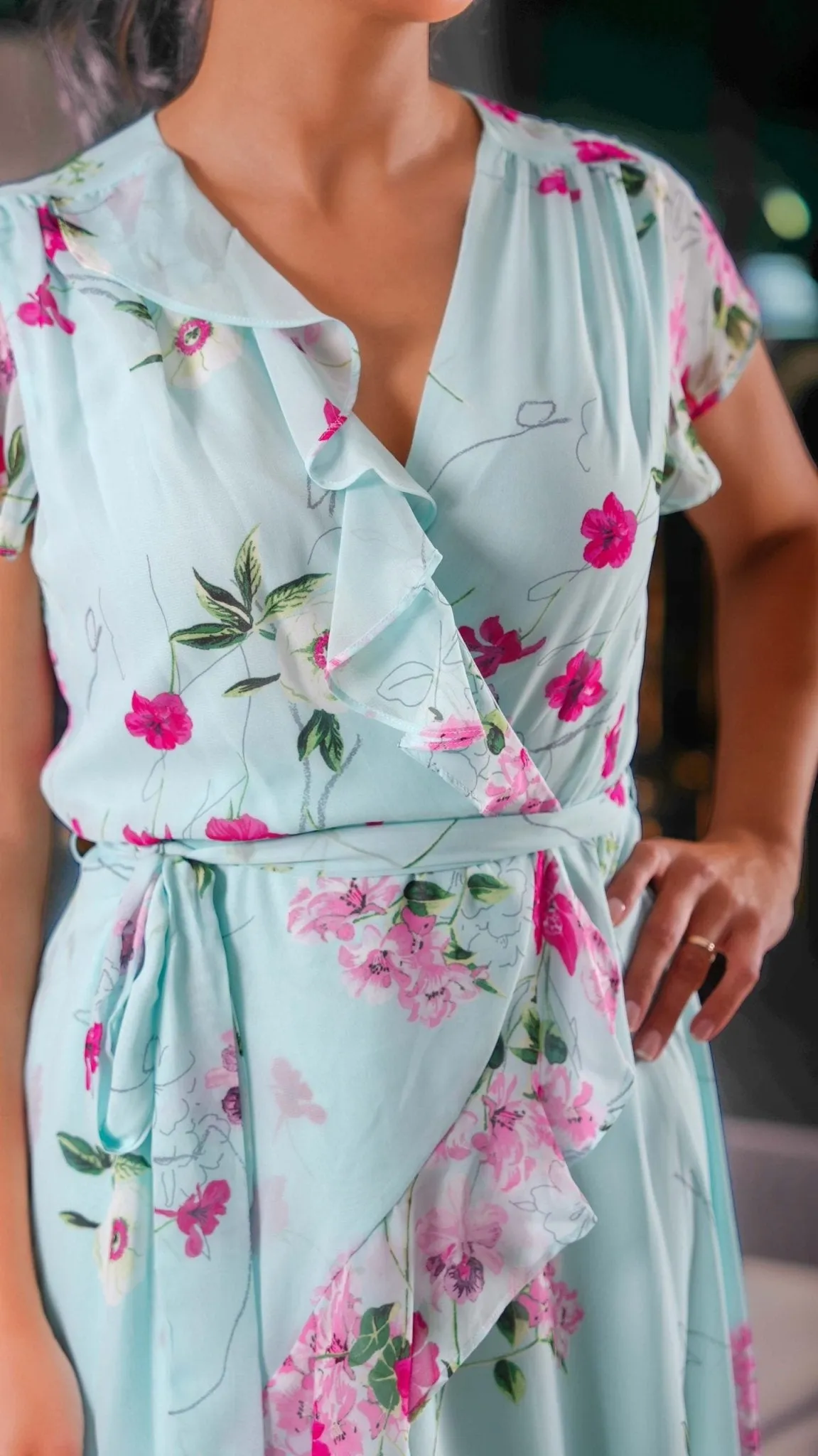 Sleeveless Floral Midi Fit Flare Dress