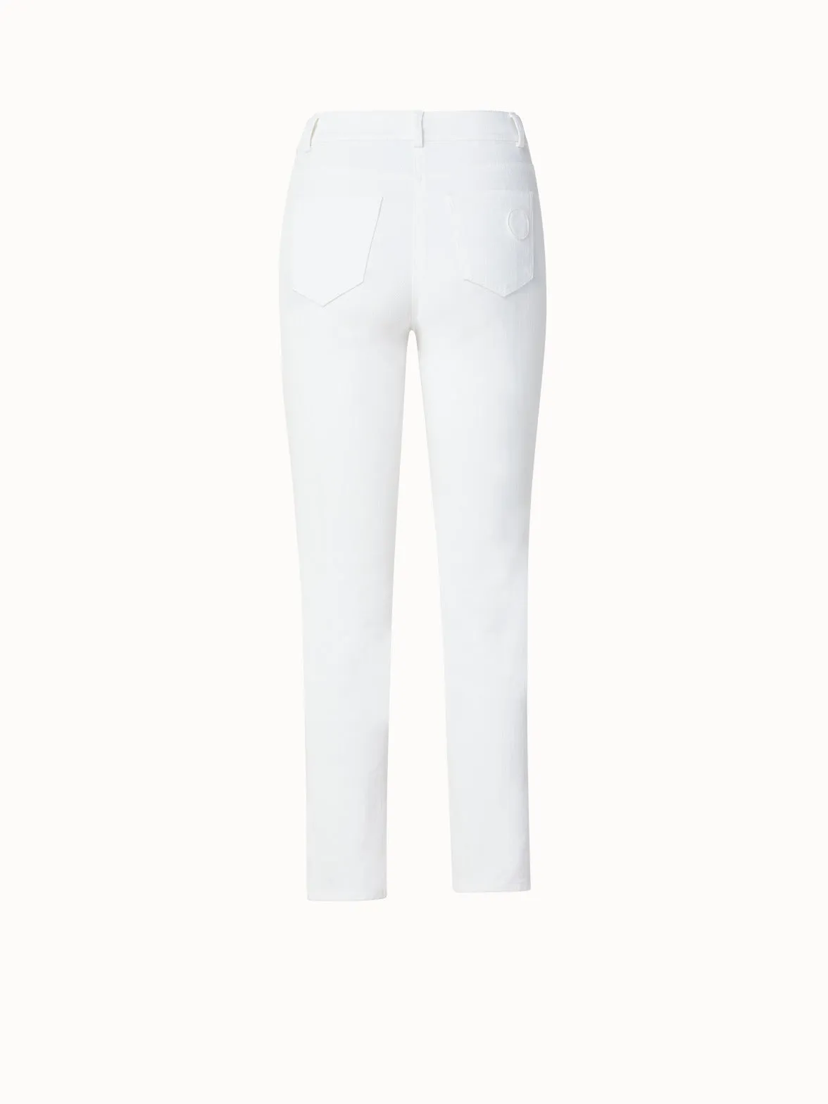 Slim Straight Cotton Denim Stretch Pants