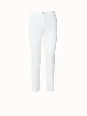 Slim Straight Cotton Denim Stretch Pants