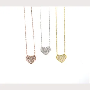 Small Pave Heart Necklace