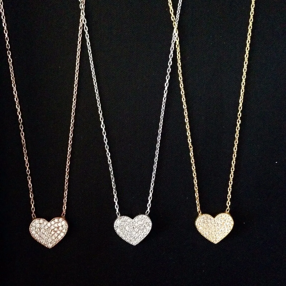 Small Pave Heart Necklace