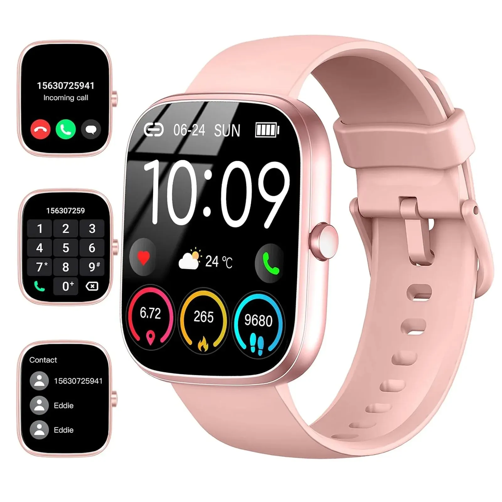 Smart Watch, 1.91" Smartwatch (Answer/Make Call), IP68 Waterproof Fitness Tracker, 110  Sport Modes, Heart Rate and Sleep Monit
