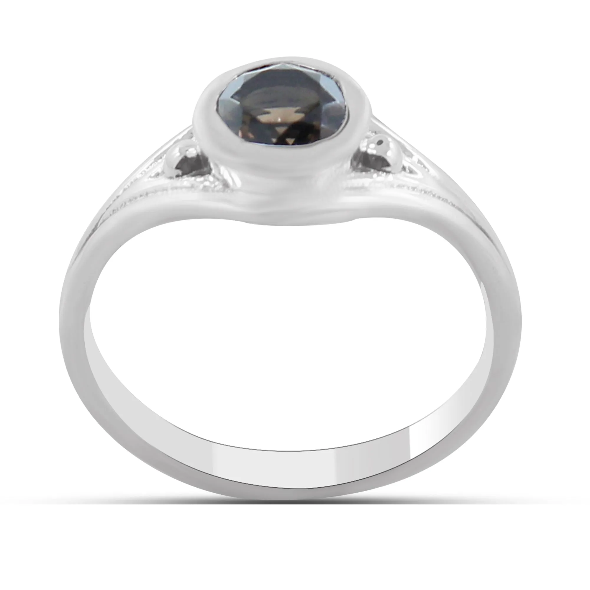 Smoky Quartz Silver Rings