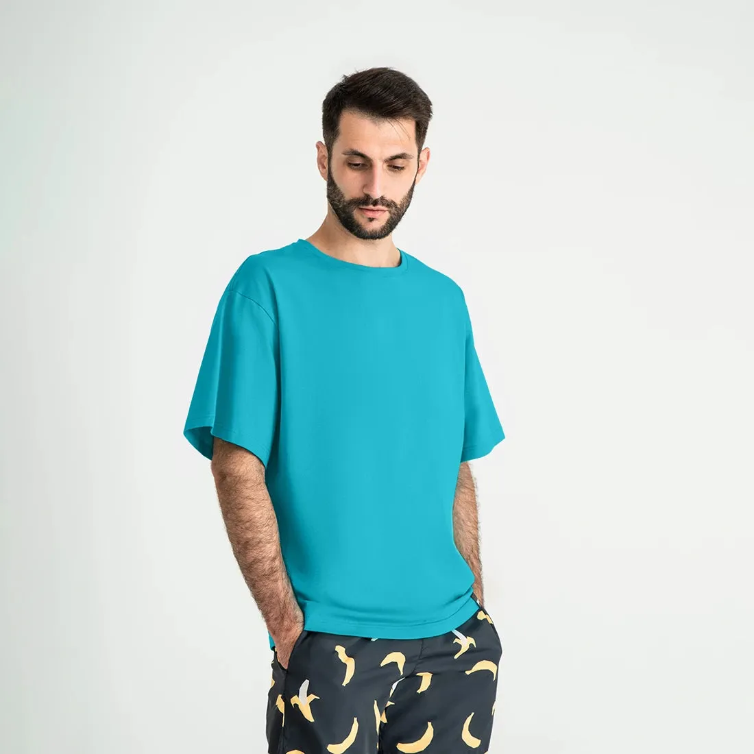 Soft Cotton Oversized T-Shirt, Dark Mint