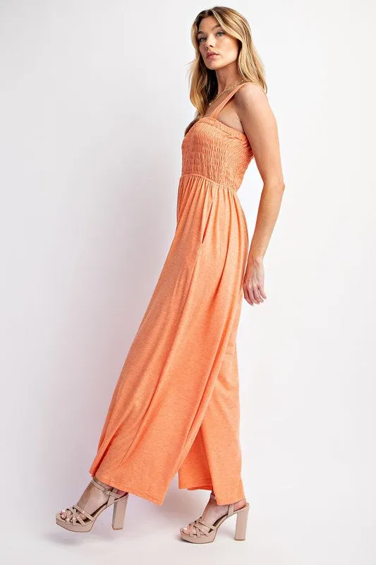 Soft Jersey Comfortable Sleeveless Wide Leg Jumpsuit